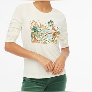 J. Crew Factory Collectors T-shirt Top Fall In Central Park Long Slv Novelty Sm